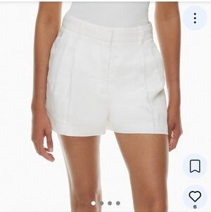 Aritzia Wilfred High Waist White Linen Shorts, Size 2